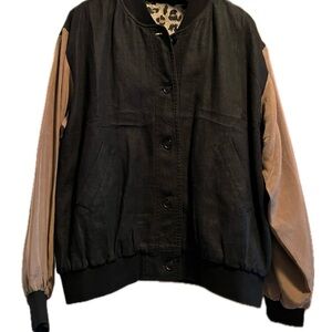 Stylish Black and Reversible Linen & Silk Jacket